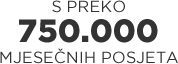 S preko 750.000 mjesečnih posjeta